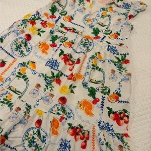 Floral and Fruit Print Dress